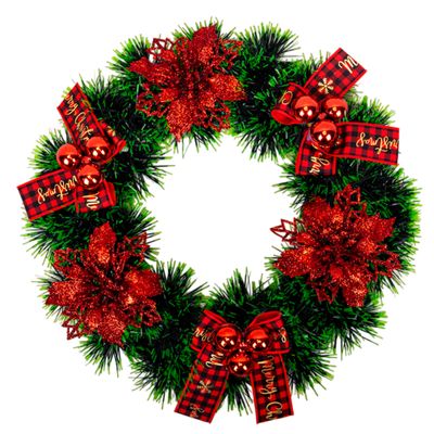 CORONA DE NAVIDAD 25CM - LAZOS A CUADROS