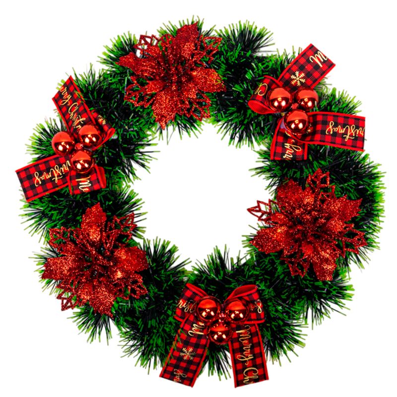 CORONA DE NAVIDAD 25CM - LAZOS A CUADROS
