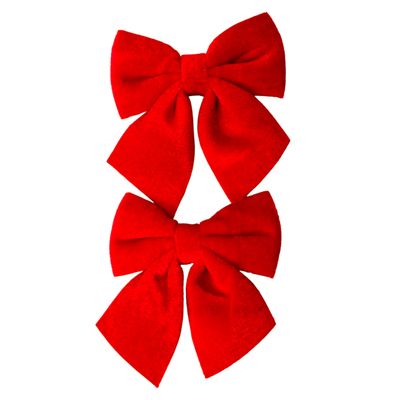MOÑOS DECORATIVO NAVIDEÑOS   13X14 CM 2PZS ROJO