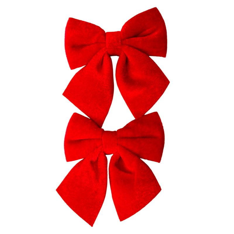 MOÑOS DECORATIVO NAVIDEÑOS   13X14 CM 2PZS ROJO