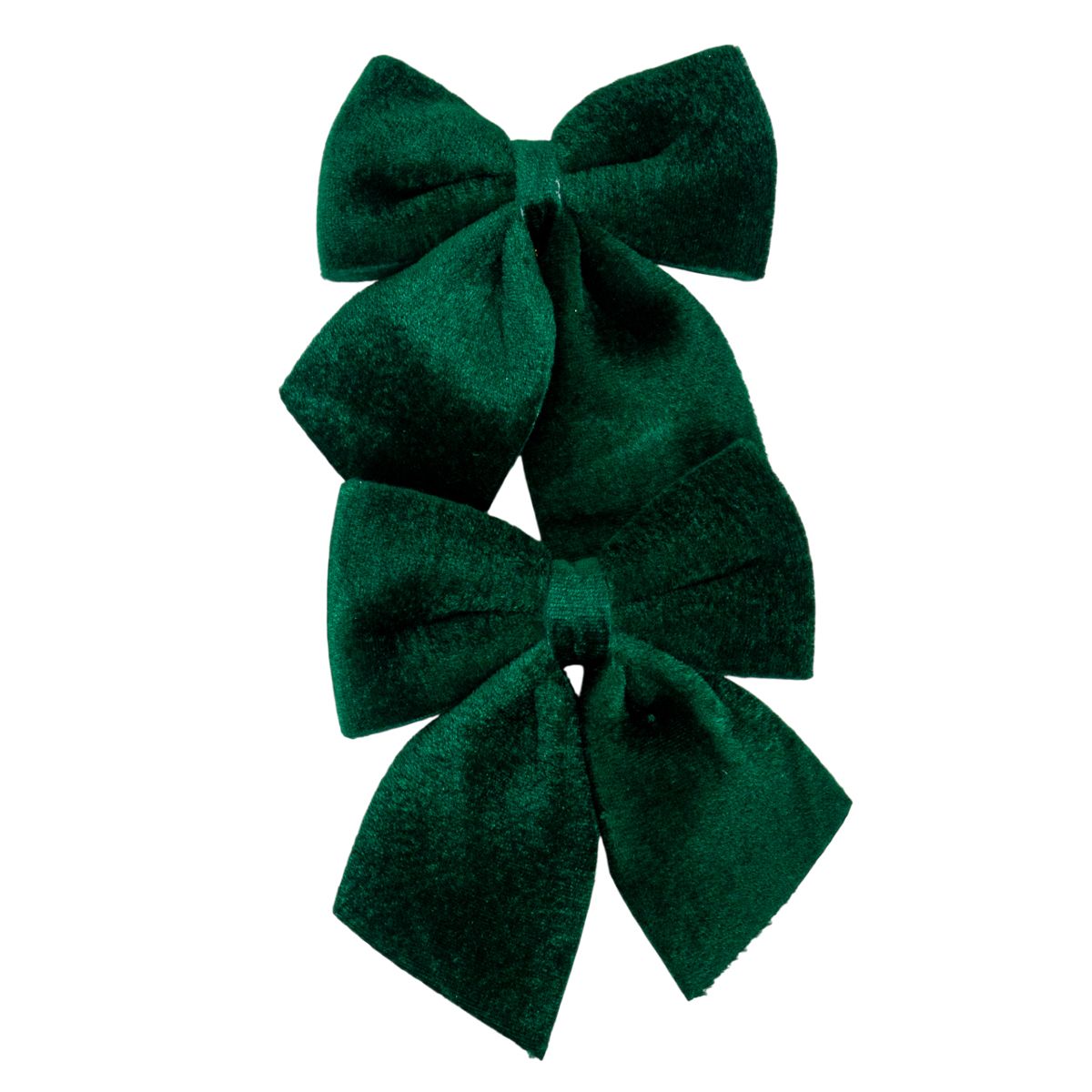 MOÑOS DECORATIVOS NAVIDEÑOS  13X14 CM 2 PZS VERDE OSCURO