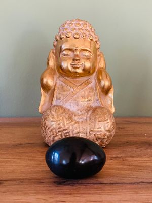 Schwarzer Shivalingam Kumbha Mela 2025 Größe L