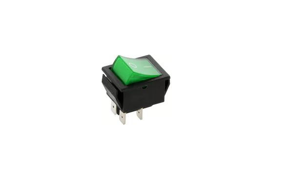 Interruptor basculante 2 posições estáveis - ON-OFF - 250VAC 15A (4 pinos) - luminoso verde