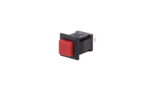 Botão de pressão OFF-(ON) 250VAC 0.5A (2 pinos) vermelho 14x14mm