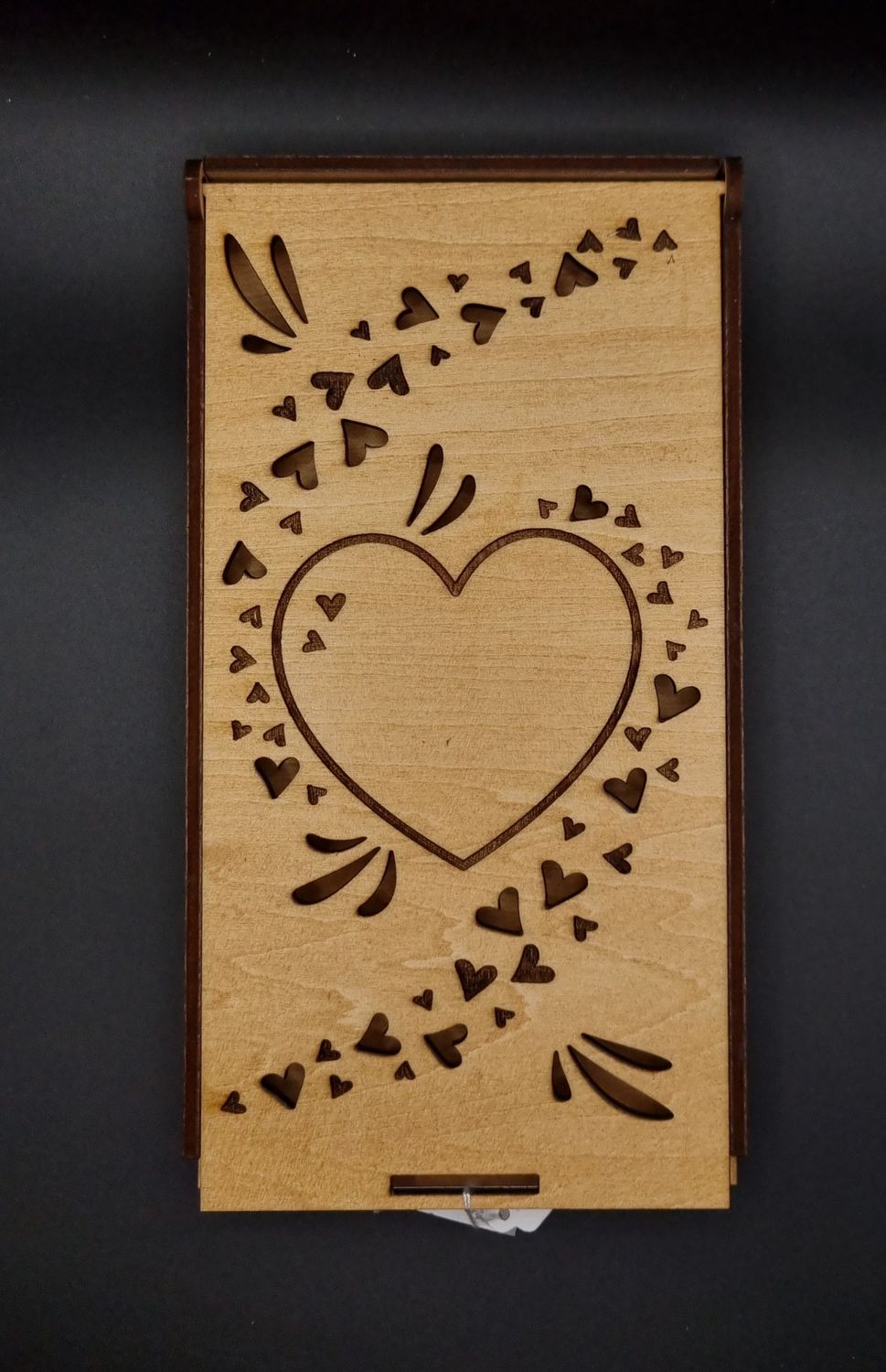 Kiste aus Holz “ flach" mit Klappdeckel