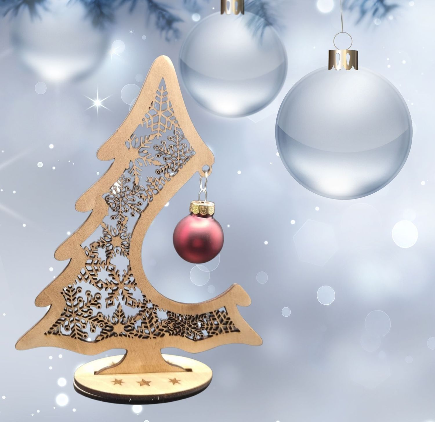 gelaserter Holz-Weihnachtsbaum