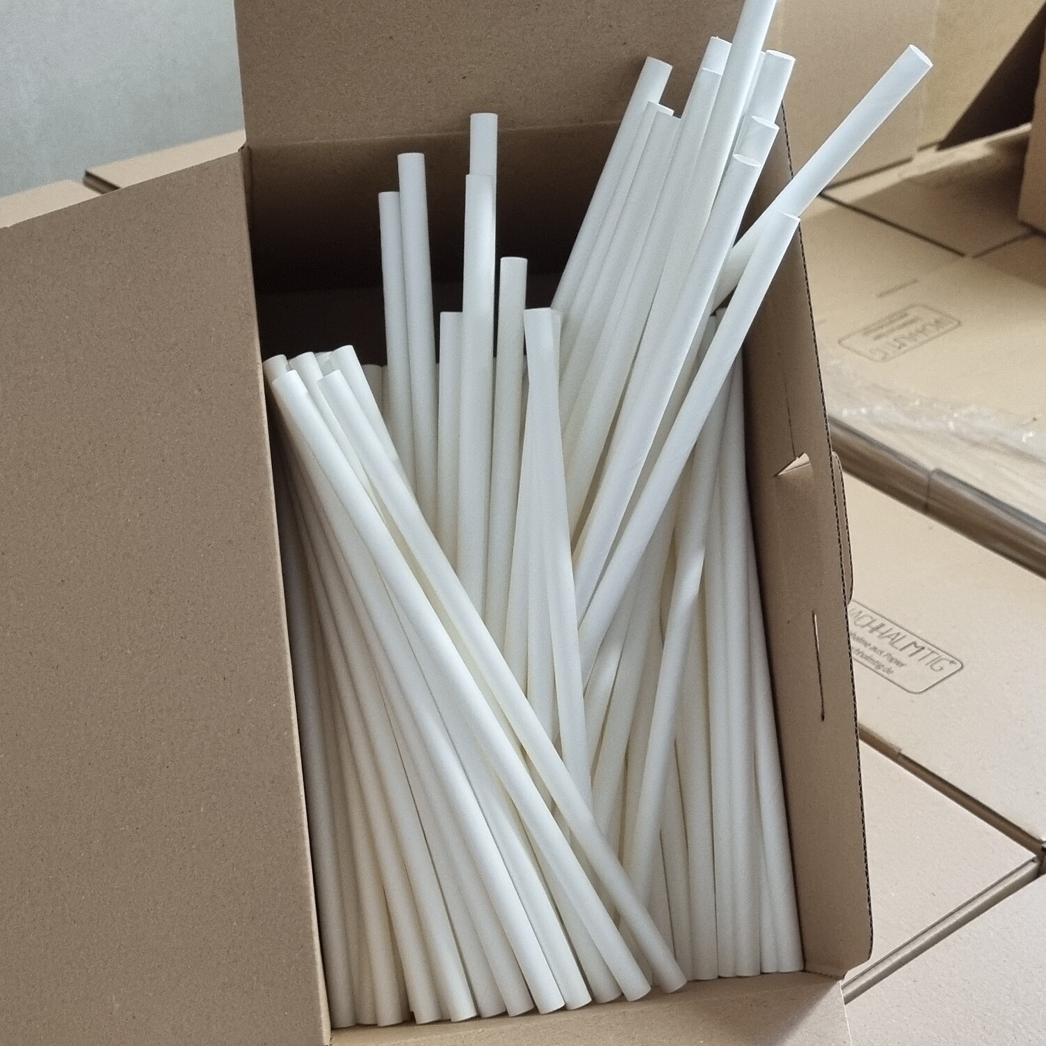 Papierstrohhalme weiß 8 mm x 200 mm                                       stabil & plastikfrei | Made in Germany (Basic)