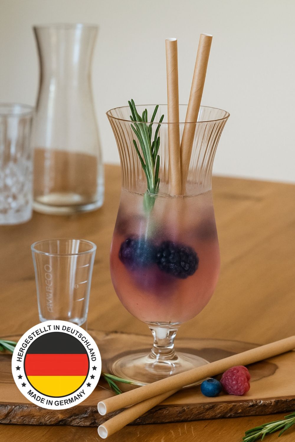 Papierstrohhalme braun 8 mm x 200 mm Extra stabil. Plastikfrei. Made in Germany • Hitzebeständig bis 70°C