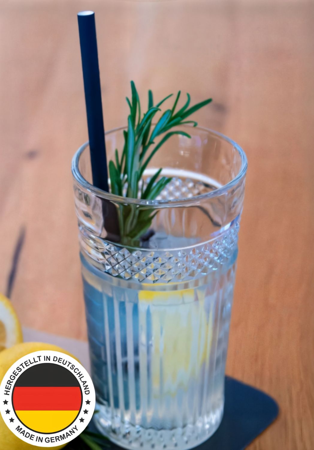 Papierstrohhalme schwarz 8 mm x 200 mm Extra stabil. Plastikfrei. Made in Germany • Hitzebeständig bis 70°C