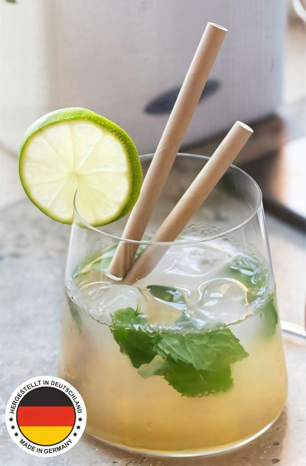 Papierstrohhalme braun 8 mm x 145 mm Extra stabil. Plastikfrei. Made in Germany • Hitzebeständig bis 70°C