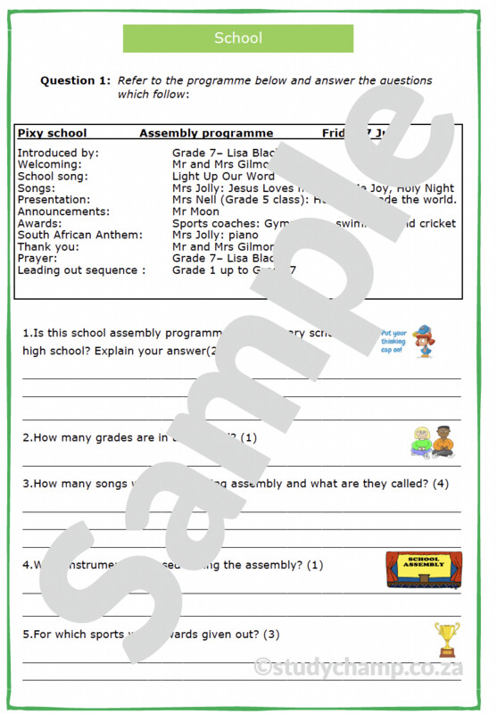 Grade 4 English Read-and-Understand workbook: School