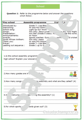 Grade 4 English Read-and-Understand workbook: School