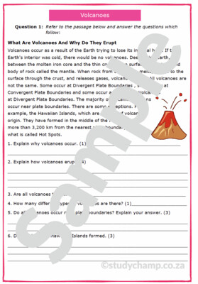 Grade 4 English Read-and-Understand workbook: Volcanoes