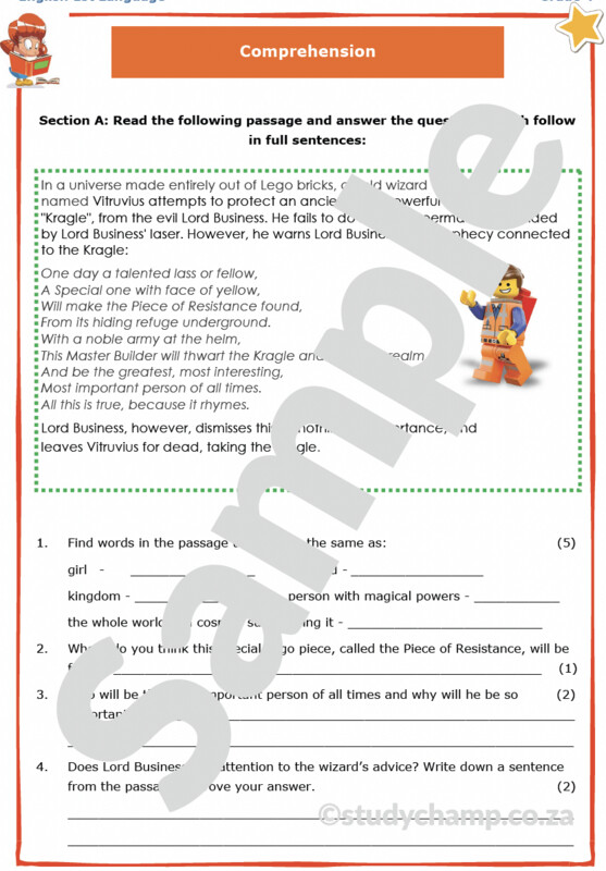 Grade 4 English Test: LEGO