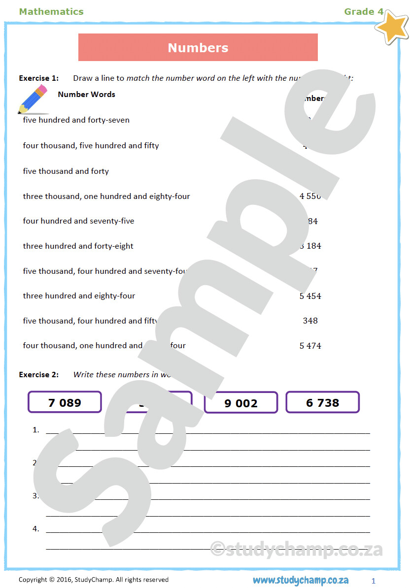 Grade 4 Mathematics workbook: Easter Holiday Revision