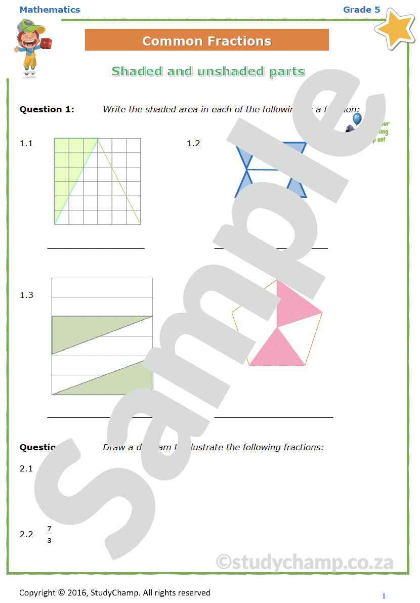 Grade 5 Mathematics Workbook: Common Fractions