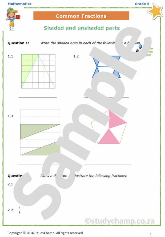 Grade 5 Mathematics Workbook: Common Fractions