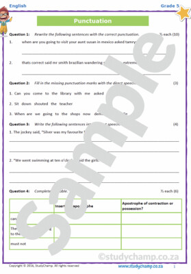 Grade 5 English Year-end Exam workbook: Language and Grammar