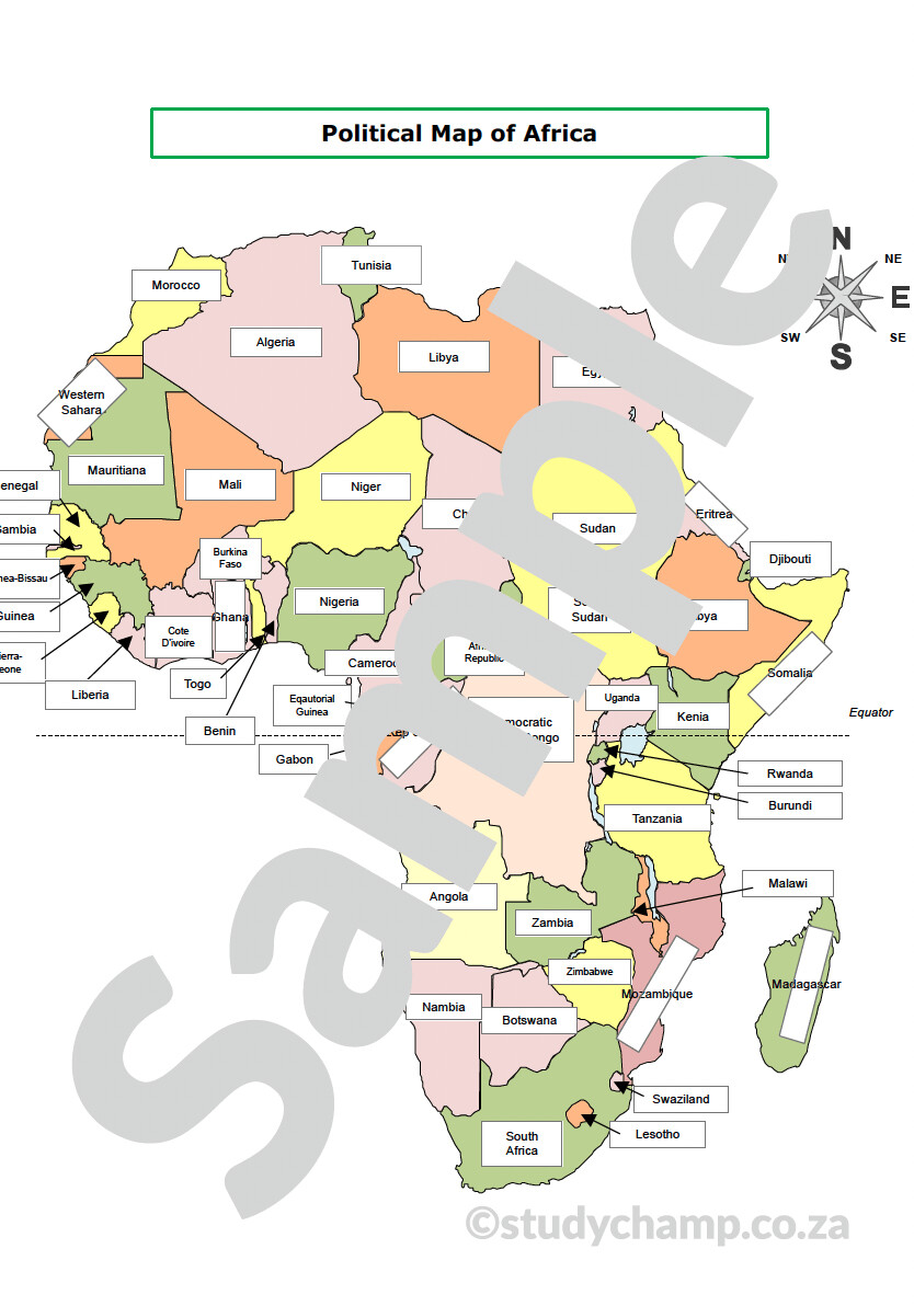 Grade 5 Geography Summary: Political map of Africa