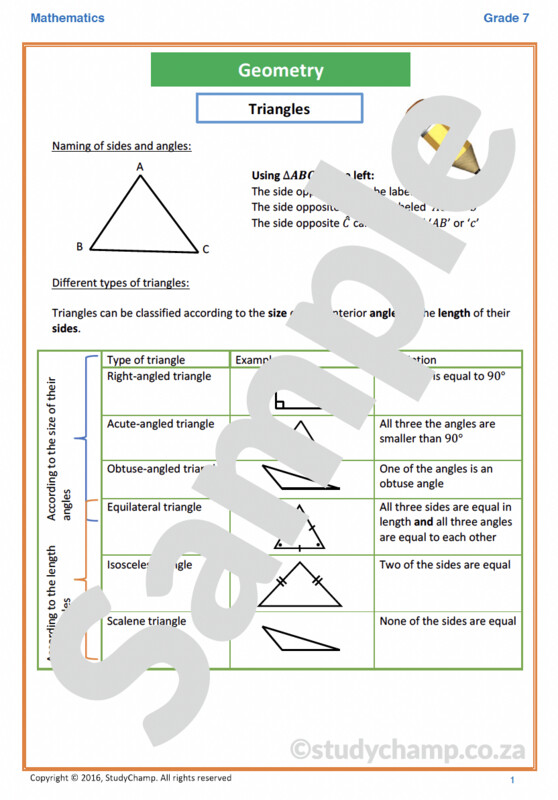 Grade 7 Mathematics Workbook: Geometry - Triangles and Circles