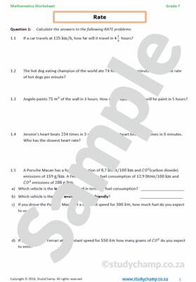 Grade 7 Mathematics Worksheet: Rate, Ratio, Simple Interest, Profit and Loss