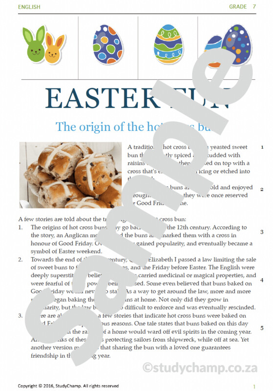 Grade 7 English Test: Easter