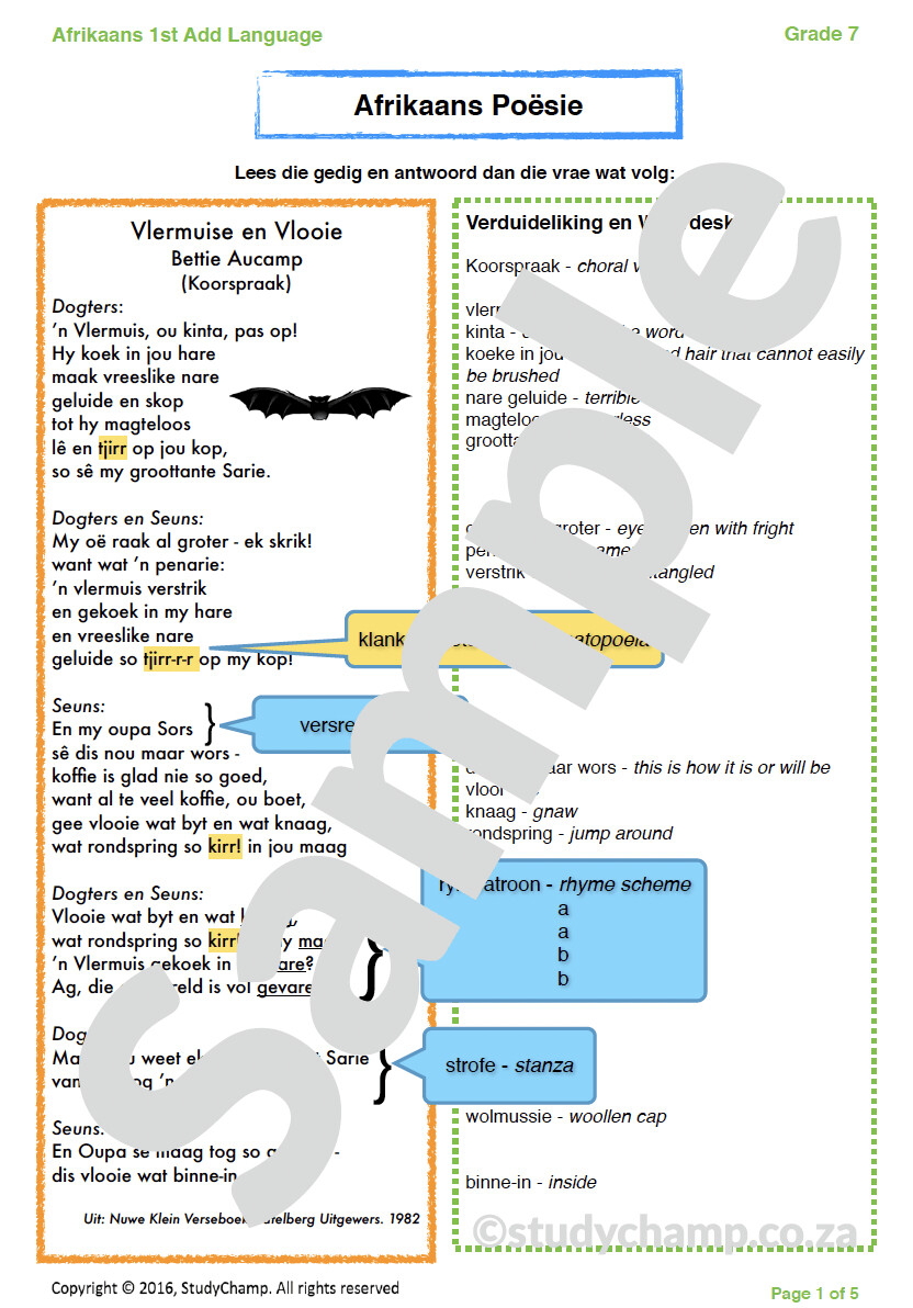 Grade 7 Afrikaans Gedigte En Figuurlike Taal grade-7-afrikaans-gedigte-en-figuurlike-taal