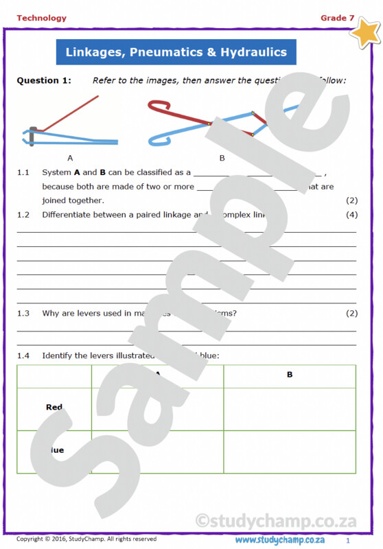 Grade 7 Technology Test: Pneumatics and Hydraulics