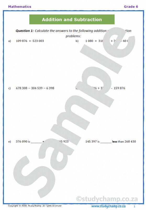 Grade 6 Maths Workbook: Operations