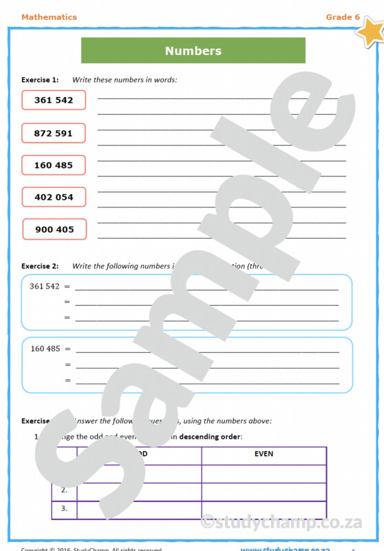 Grade 6 Maths Workbook: Easter holiday Revision