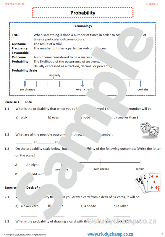 Grade 6 Maths Worksheet: Probability