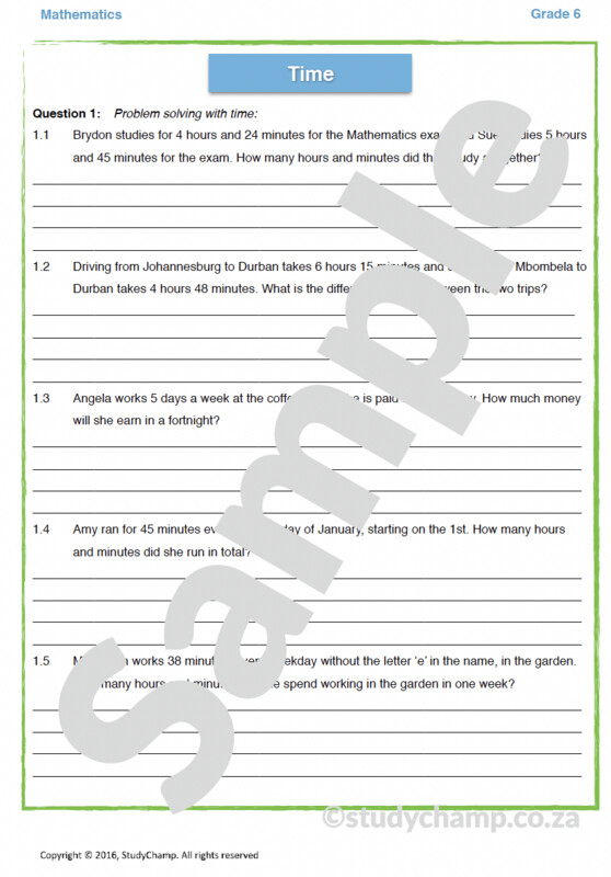 Grade 6 Maths Worksheet: Time - Problem Solving