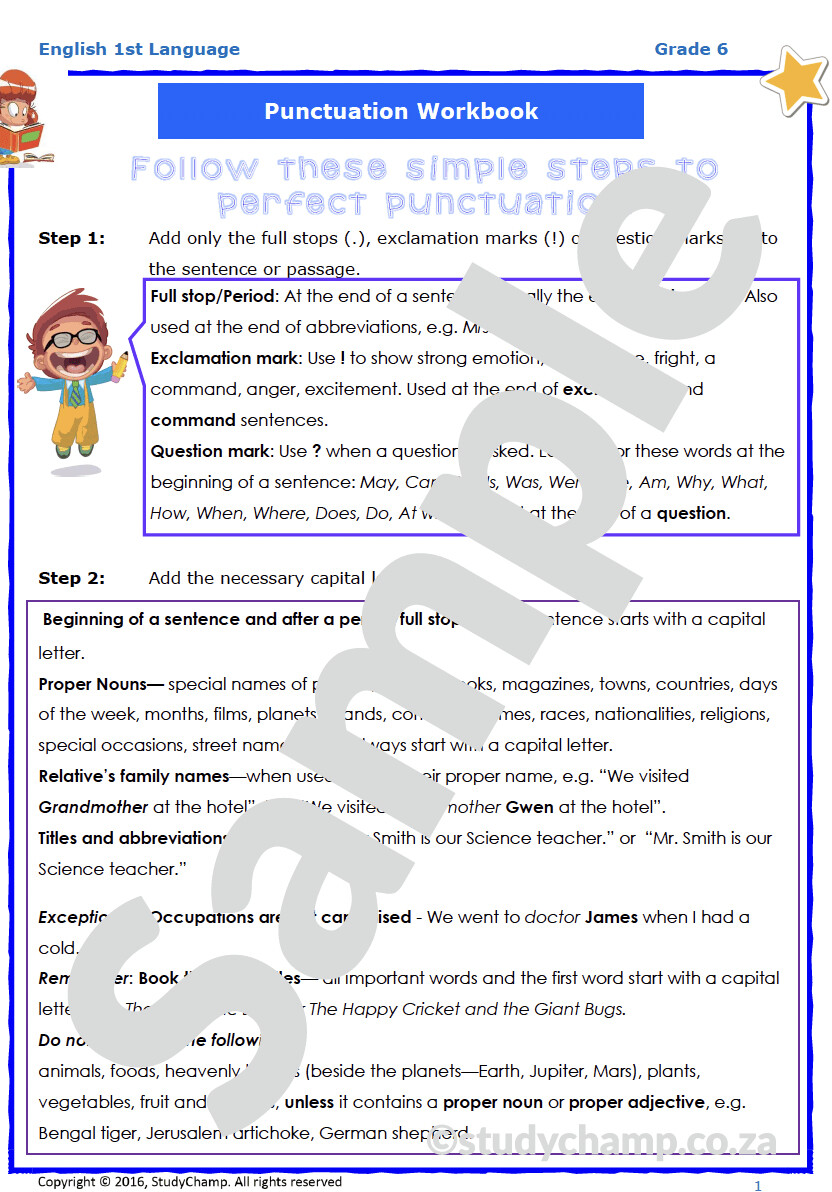 Worksheet:　Grade　English　Punctuation