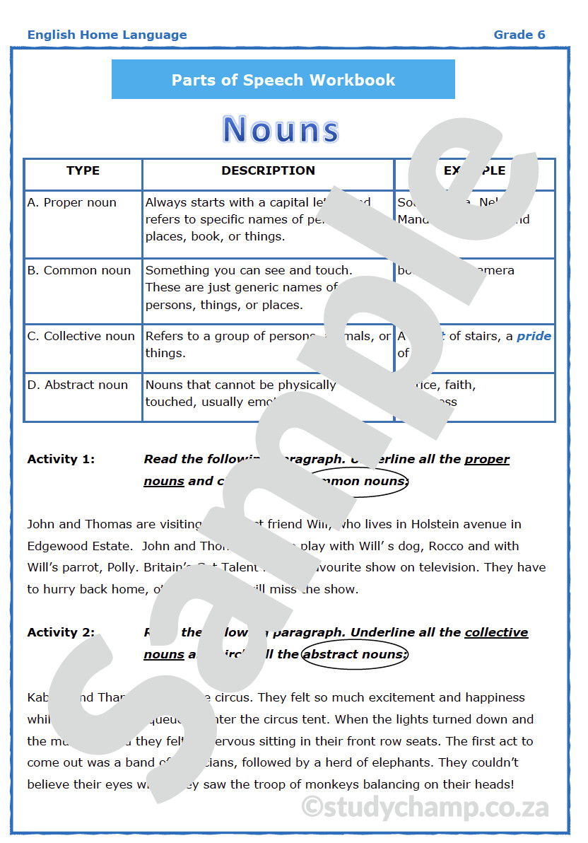 Grade 6 English Worksheet Parts Of Speech grade-6-english-worksheet-parts-of-speech