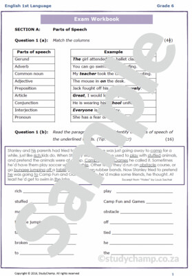 Grade 6 English Year-end Exam Revision: Language, Grammar and Poetry