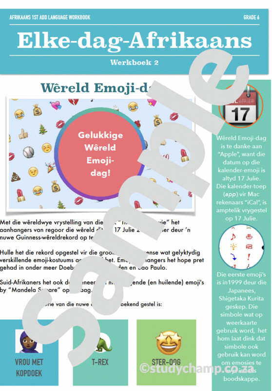 Grade 6 Afrikaans Begrip en Taal: Emoji's