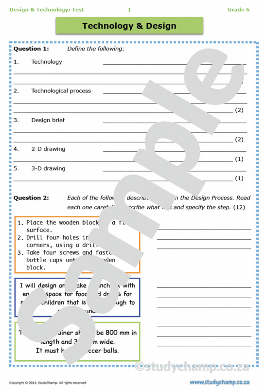 Grade 6 Technology Test: Design Process and Technology