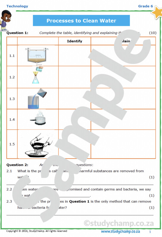 Grade 6 Technology Test: Clean water