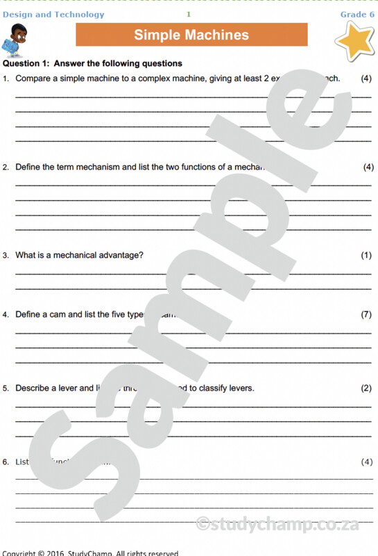 Grade 6 Technology Test: Simple Machines