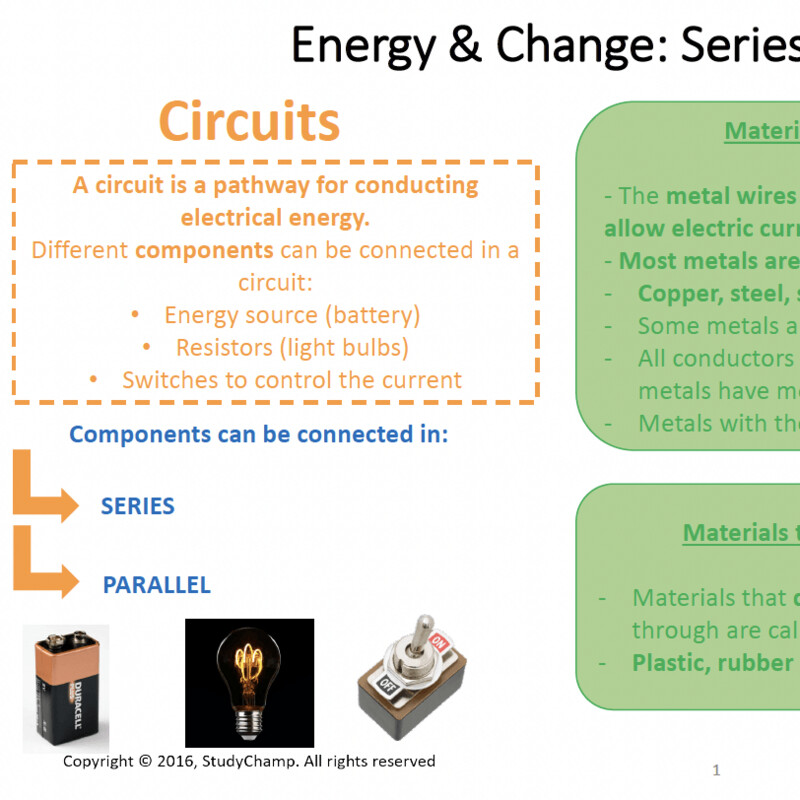 Grade 8 Natural Sciences Summary: Series and Parallel Circuits
