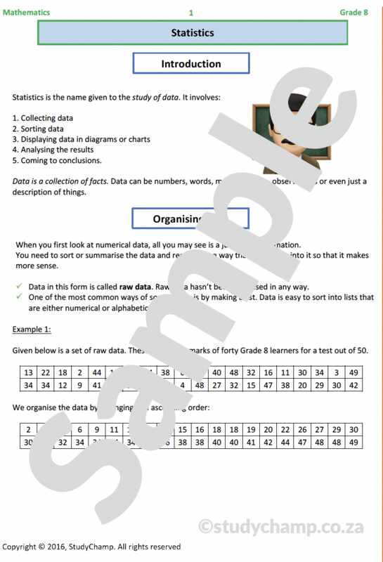 Grade 8 Mathematics Workbook: Statistics