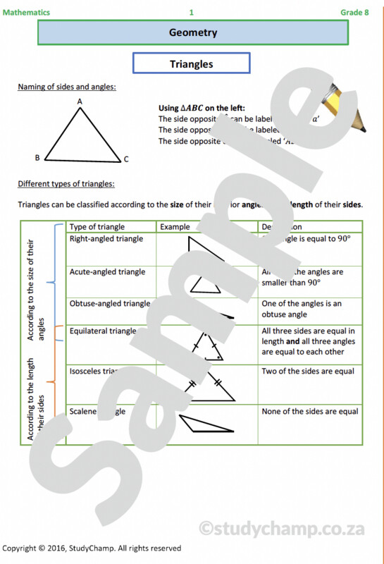 Grade 8 Mathematics Workbook: Geometry - Triangles