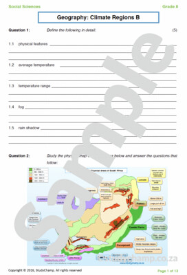 Grade 8 Geography Test: Climate Regions 2
