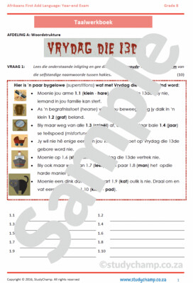 Grade 8 Year-end Exam Bundle