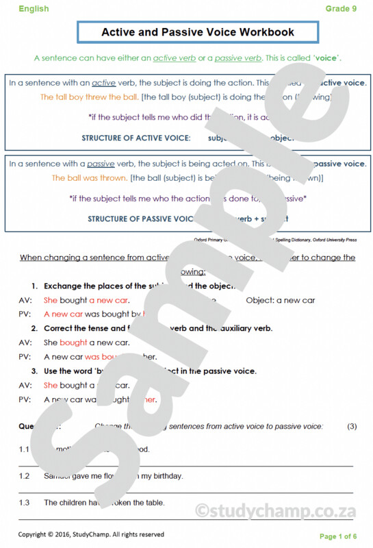 Grade 9 English: Active and Passive Voice