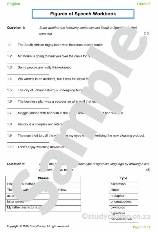 Grade 9 English: Figures of Speech