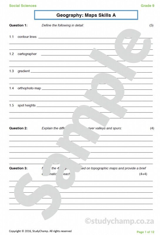 Grade 9 Geography Test: Map Skills 1