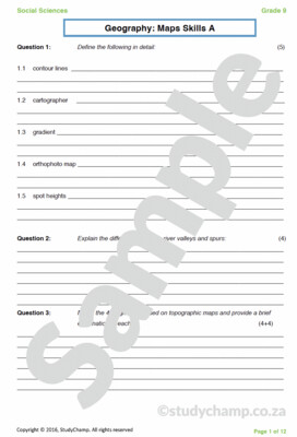 Grade 9 Geography Test: Map Skills 1