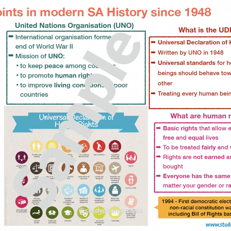 Grade 9 History Summary: Turning points in modern South African History