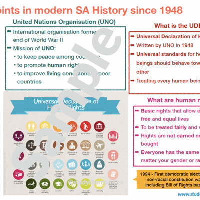 Grade 9 History Summary: Turning points in modern South African History